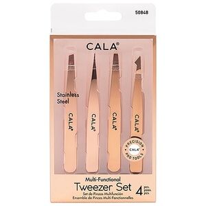 4 PCS Glamorous Rose Gold Tweezers
